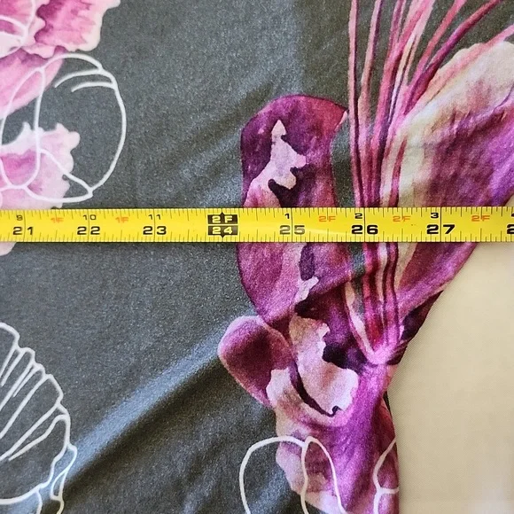 KAHULALE'A Hawaii Cattleya Orchid T-Shirt Midi Casual Dress Pink Gray Islandwear - Picture 4 of 7